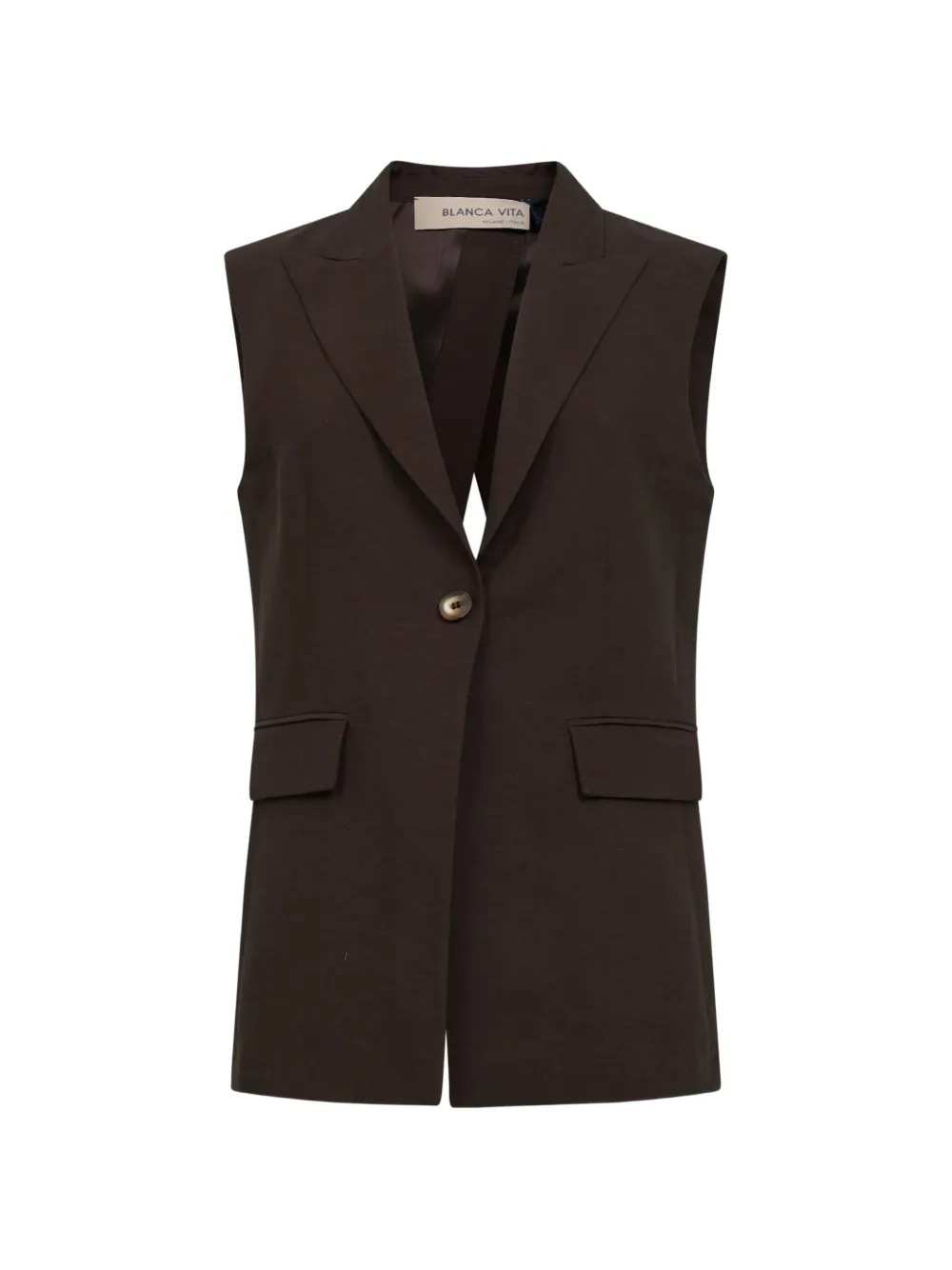 Blanca Vita peak-lapel sleeveless jacket - Marrone