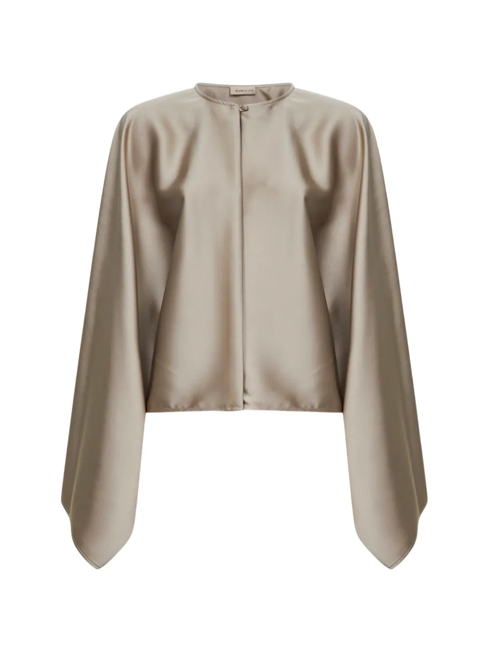 Blanca Vita asymmetric kimono-sleeves jacket - Nude