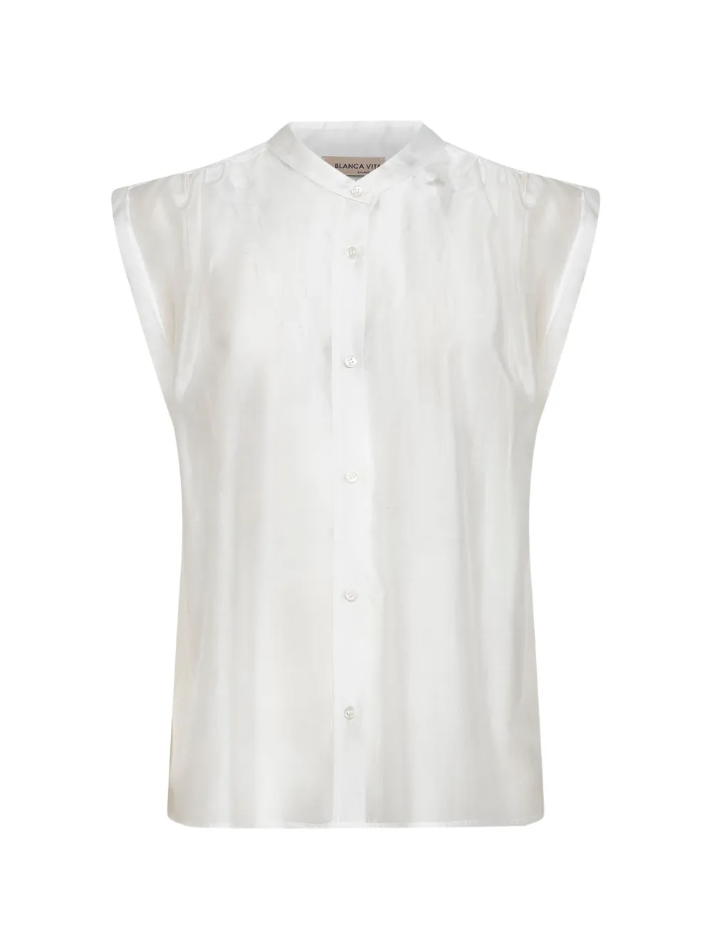 Blanca Vita mandarin-collar blouse - Bianco