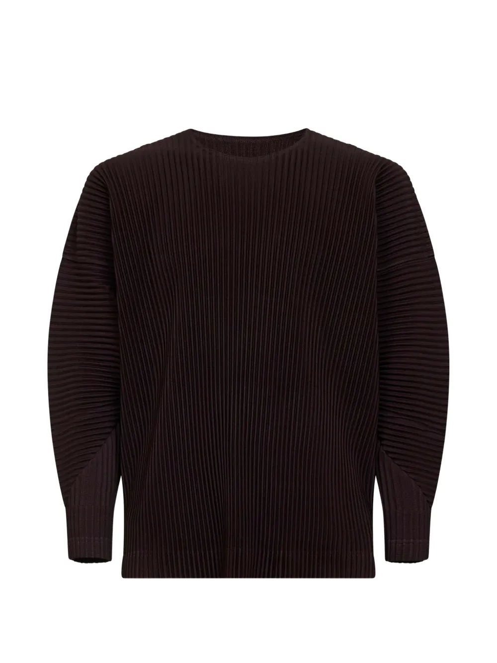 Homme Plissé Issey Miyake pleated long-sleeve T-shirt - Marrone