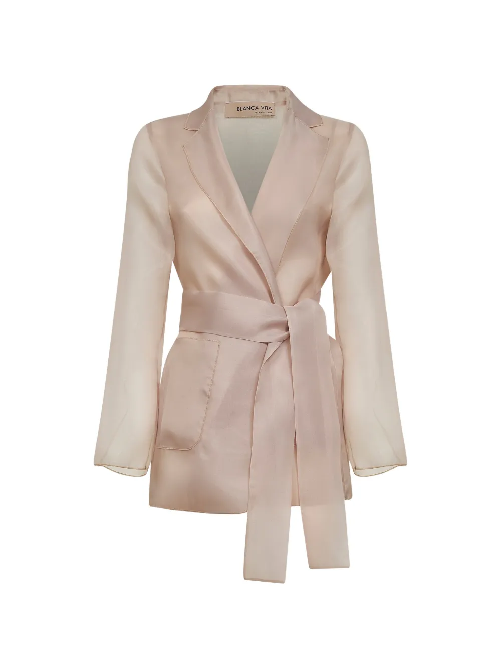 Blanca Vita lapel belted jacket - Toni neutri