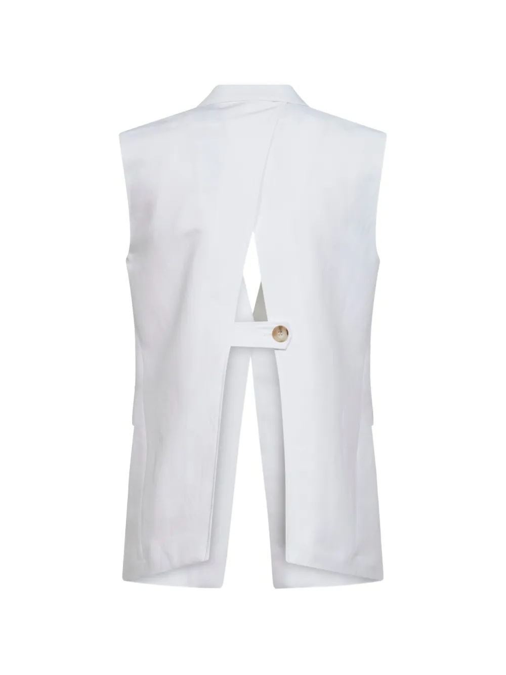  Blanca Vita Button-flap Sleeveless Jacket - White 