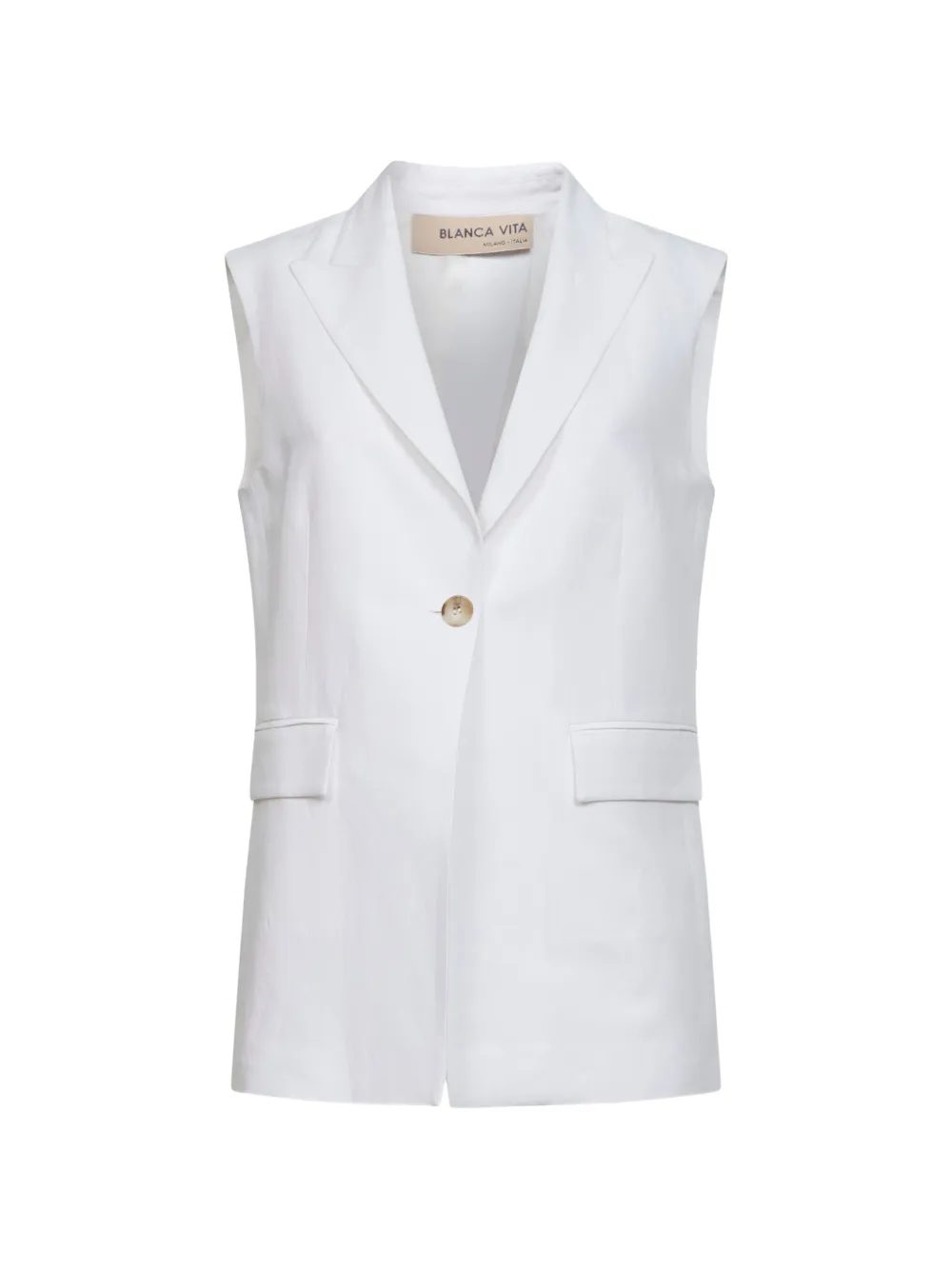 Blanca Vita button-flap sleeveless jacket - Bianco