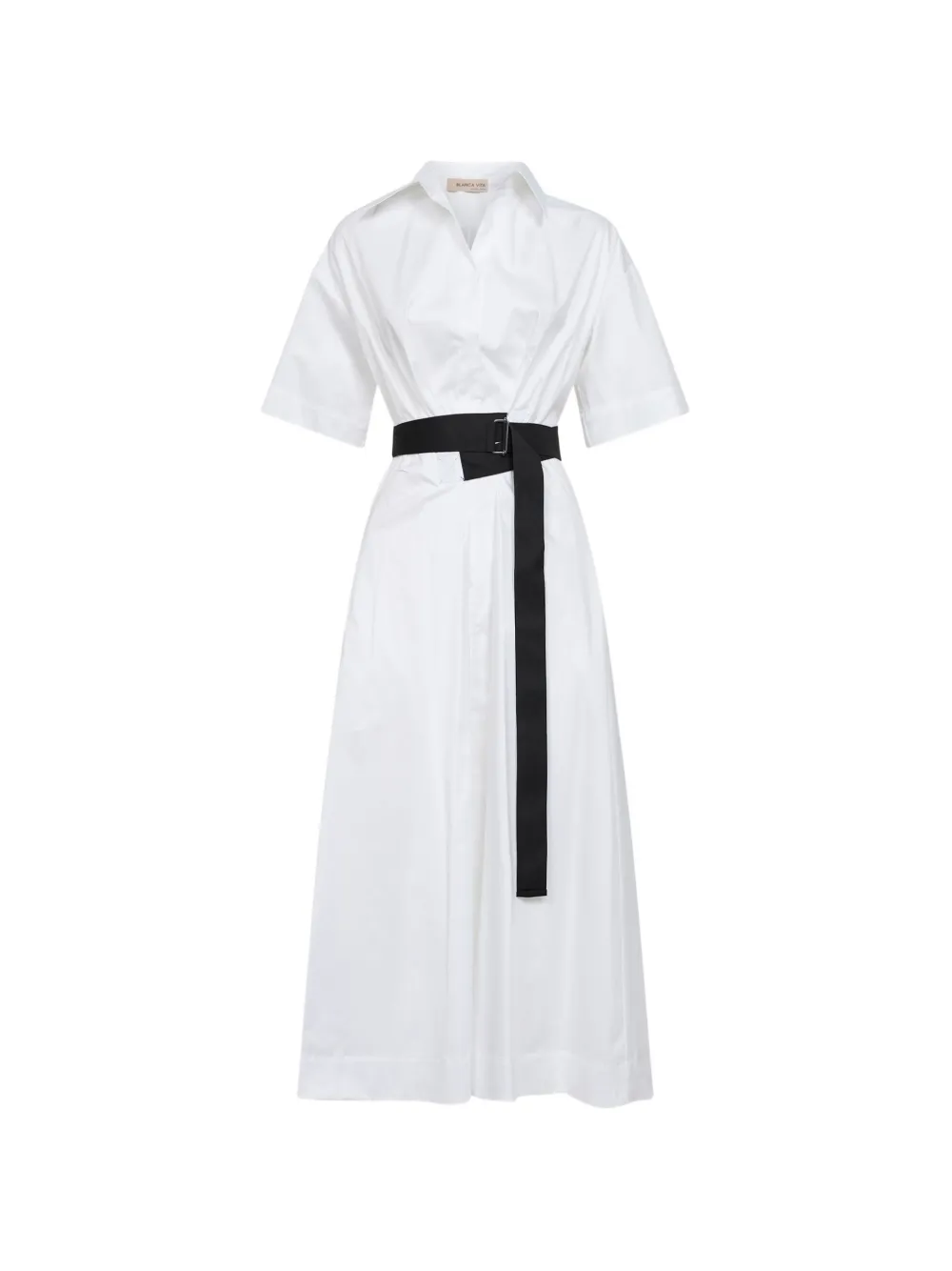 Blanca Vita V-neck belted dress - Bianco