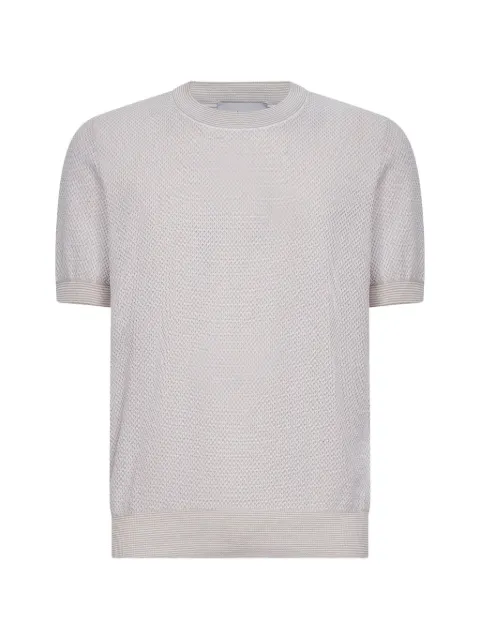 D4.0 striped-detail ribbed crew-neck T-shirt