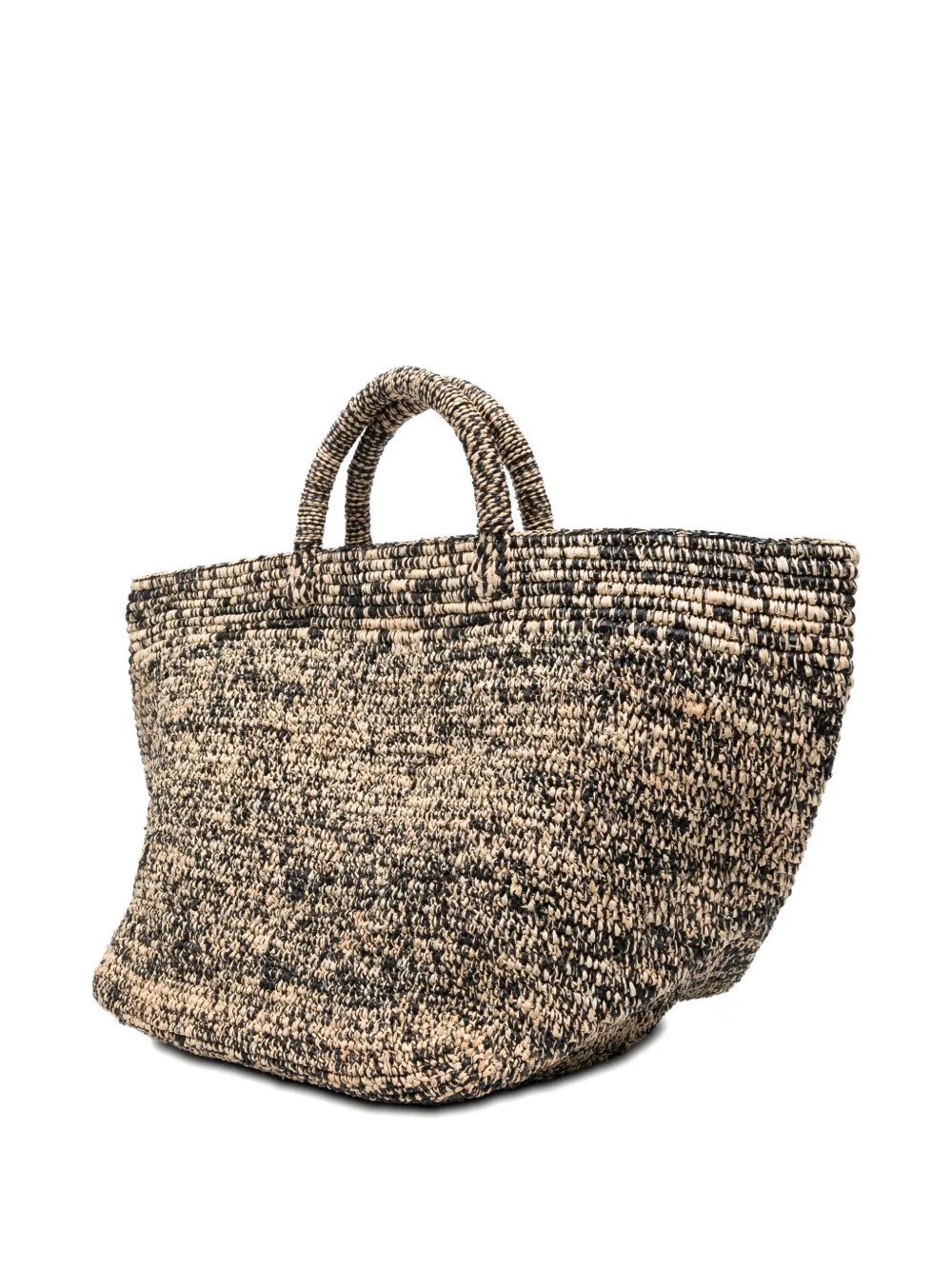 Vanilla Woven Handle Tote Bag