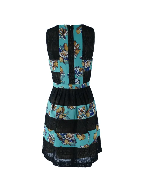 bcbg black floral dress Max Azria Laced floral-print | Size:Us Size 20W not_bf_2025 tape boobs for backless Halter dress featuring a mix of