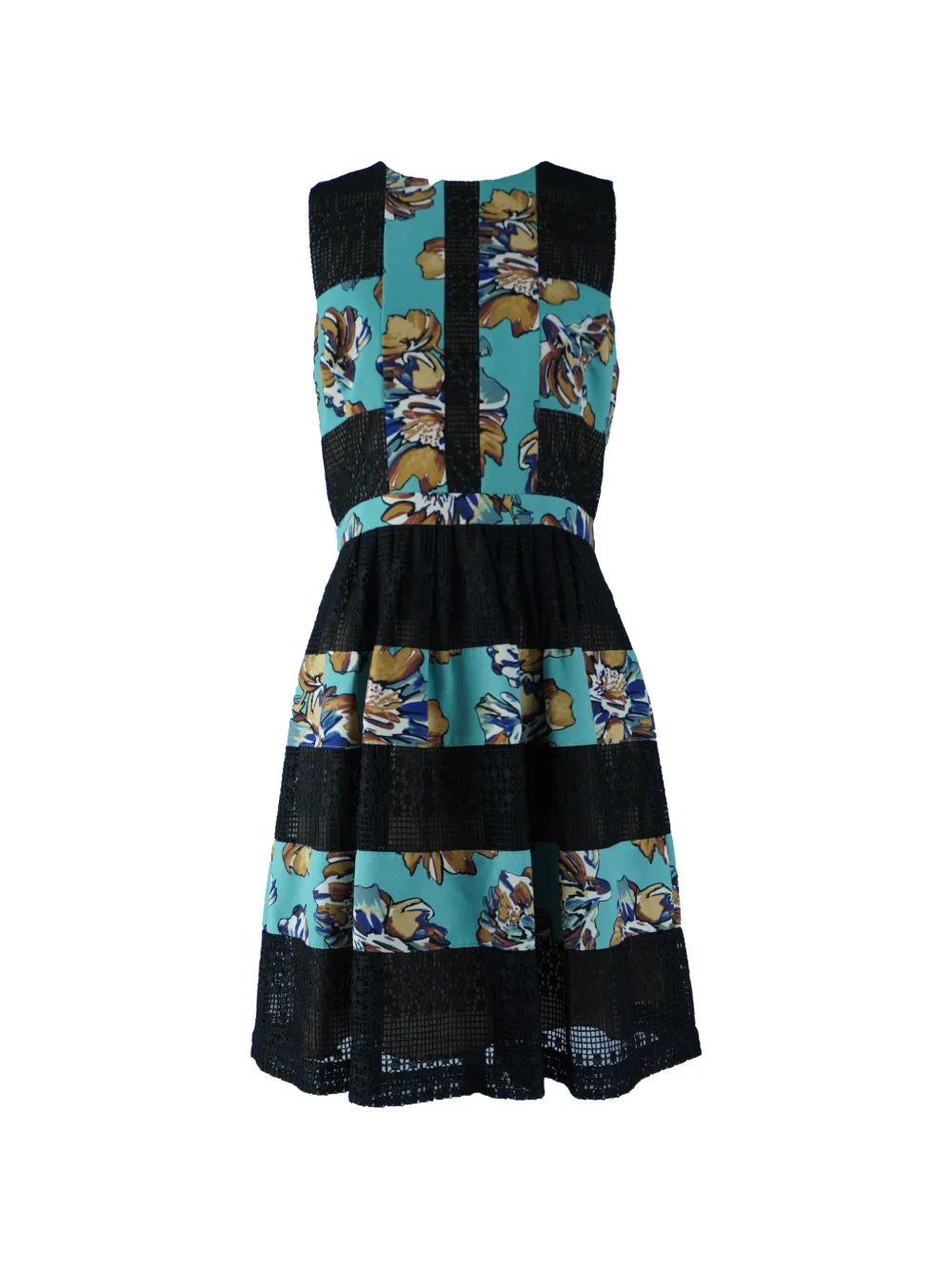 Laced Floral-Print Dress