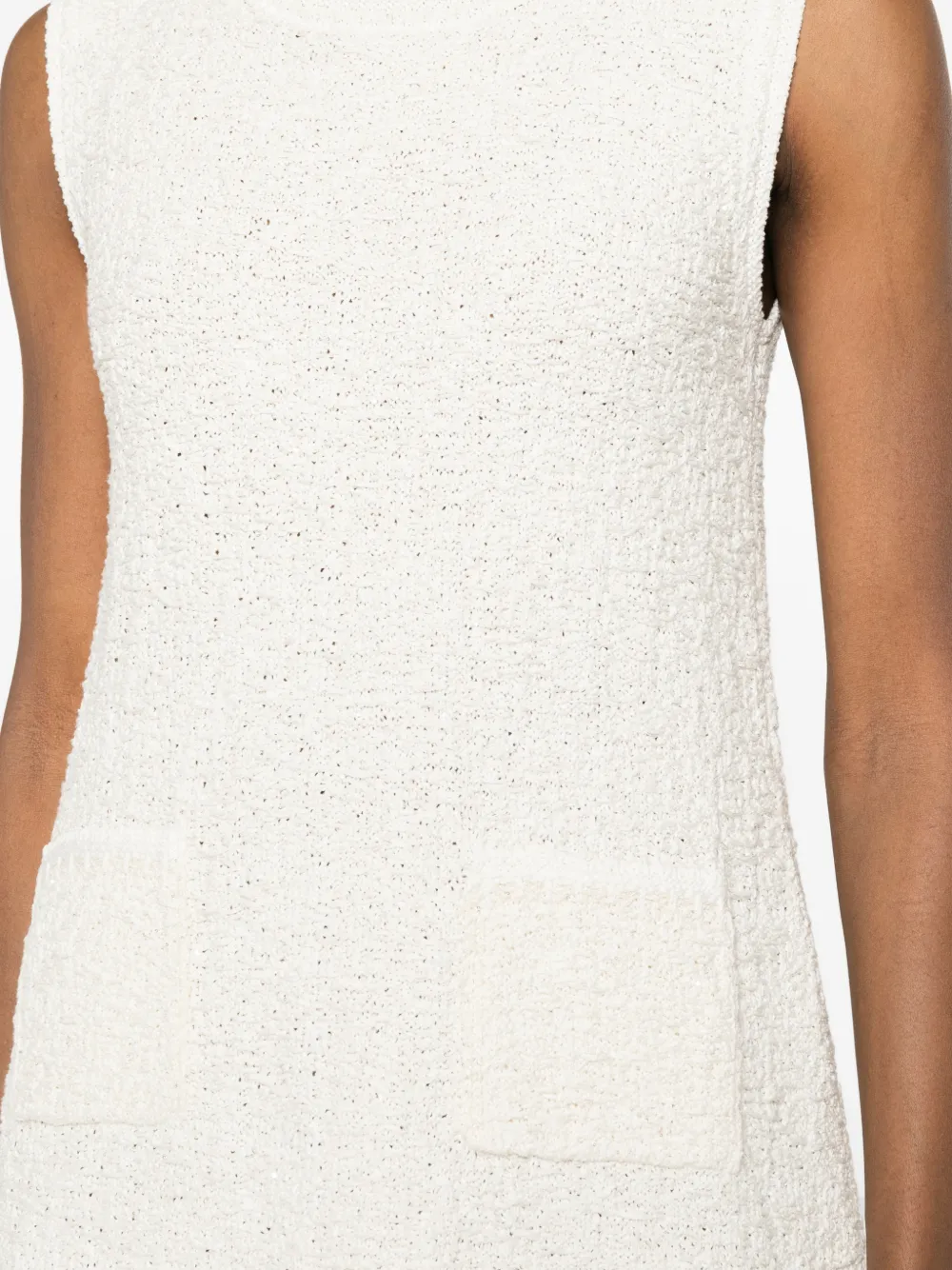 Fabiana Filippi Mouwloze mini-jurk met zak Beige