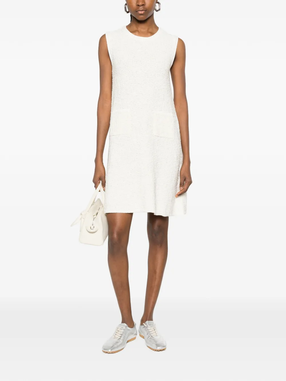 Fabiana Filippi Mouwloze mini-jurk met zak Beige