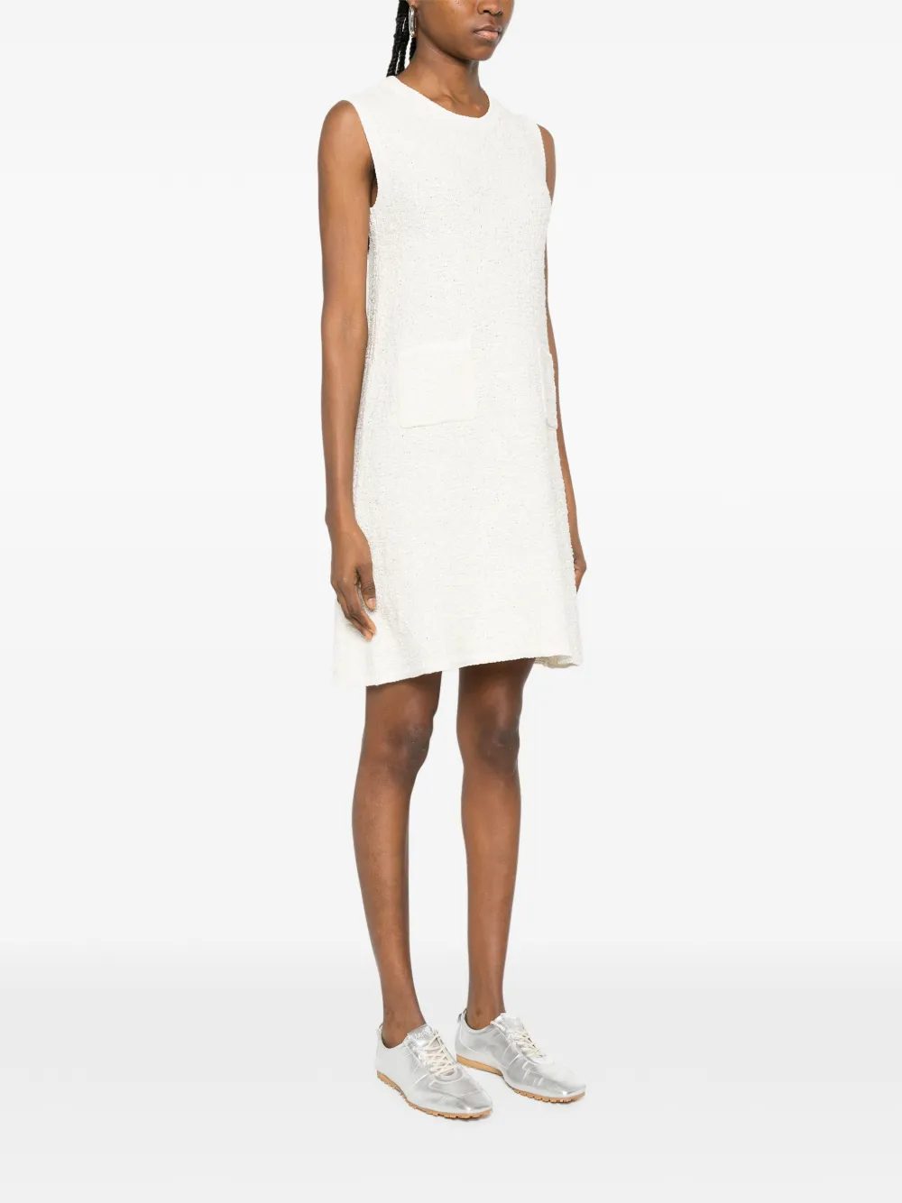 Fabiana Filippi Mouwloze mini-jurk met zak Beige