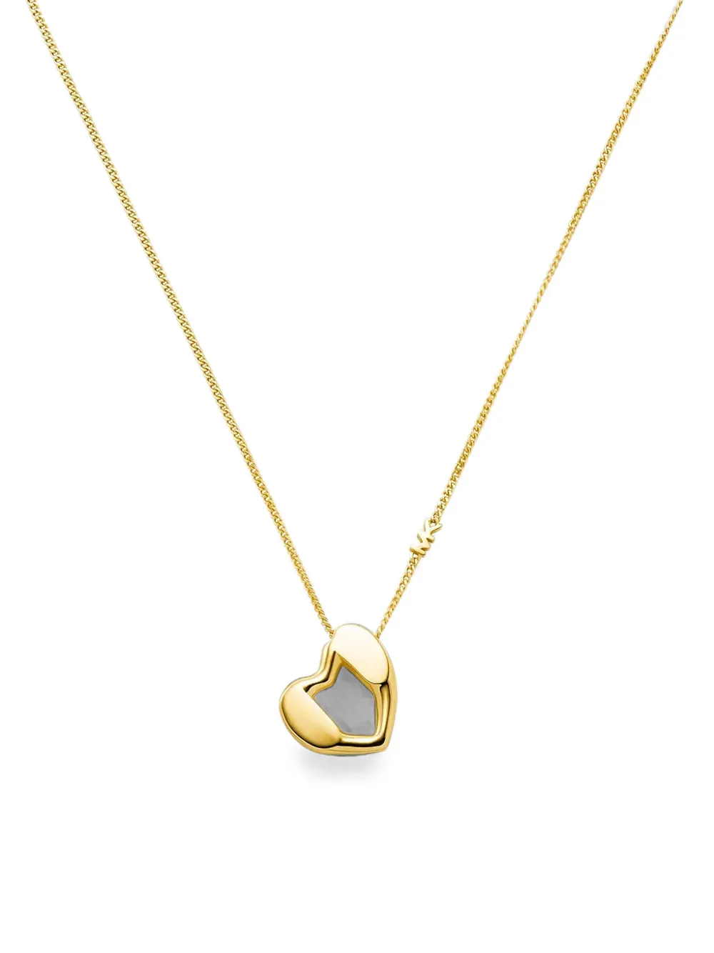 Michael Kors heart-pendant curb-chain necklace - Oro
