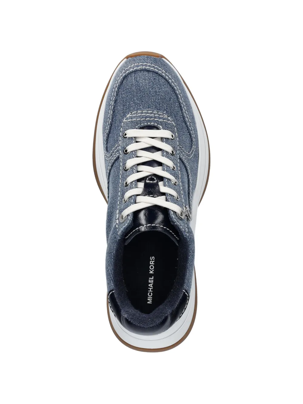 Michael Kors Arla denim sneakers met logo bedel Blauw
