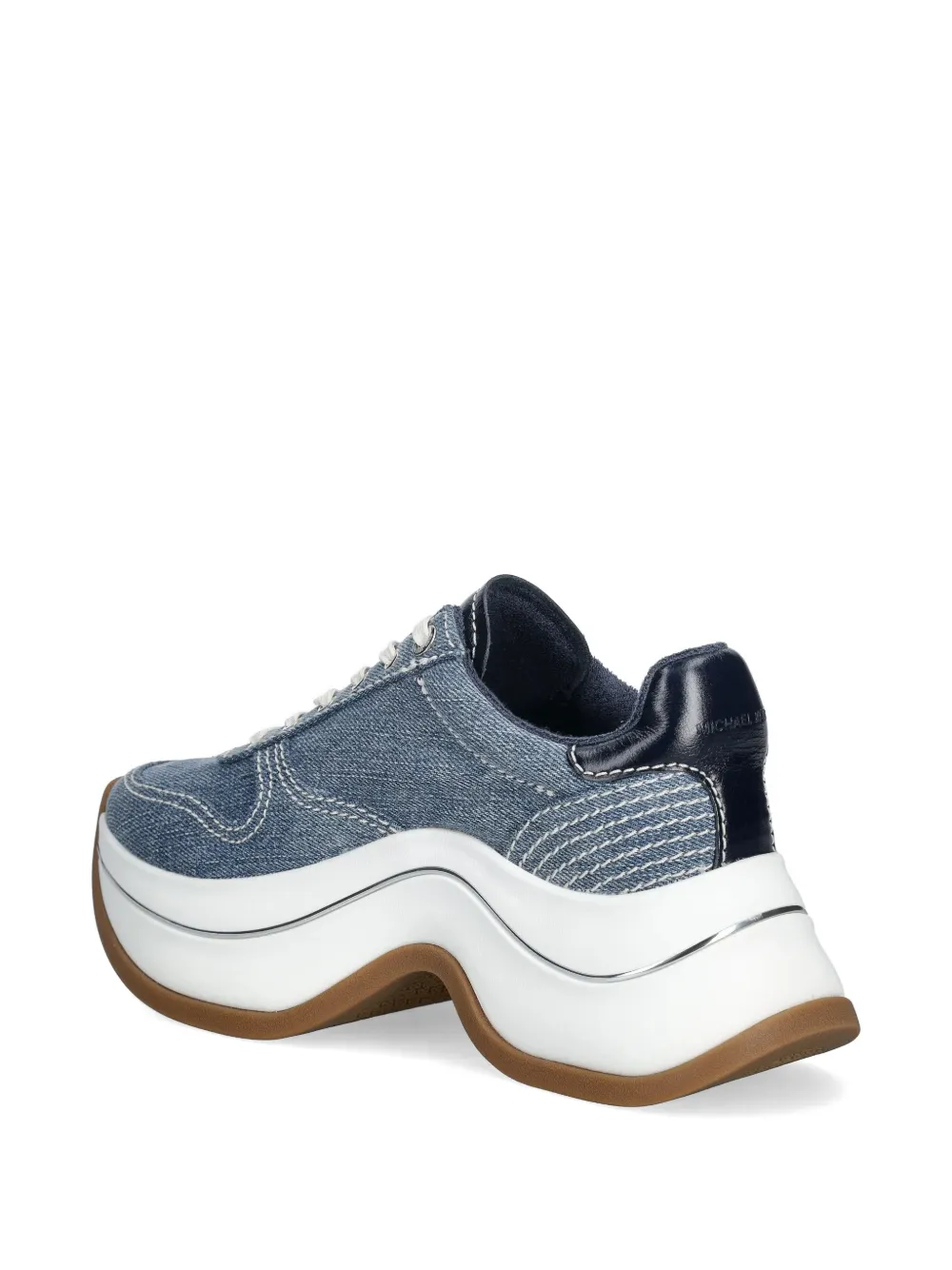 Michael Kors Arla denim sneakers met logo bedel Blauw