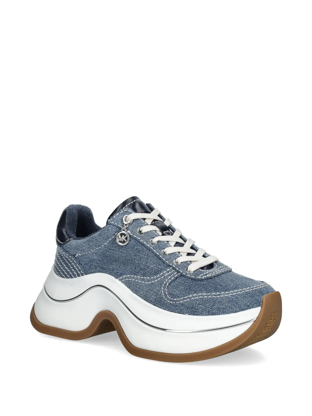 Michael Kors Arla denim sneakers met logo bedel Blauw