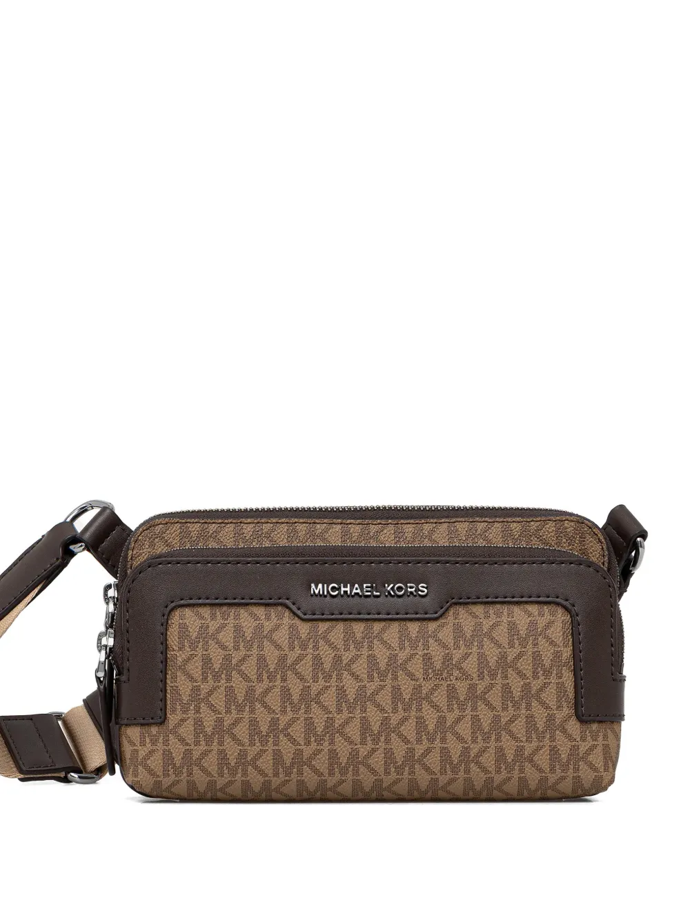 Michael Kors Hudson Signature messenger bag - Marrone