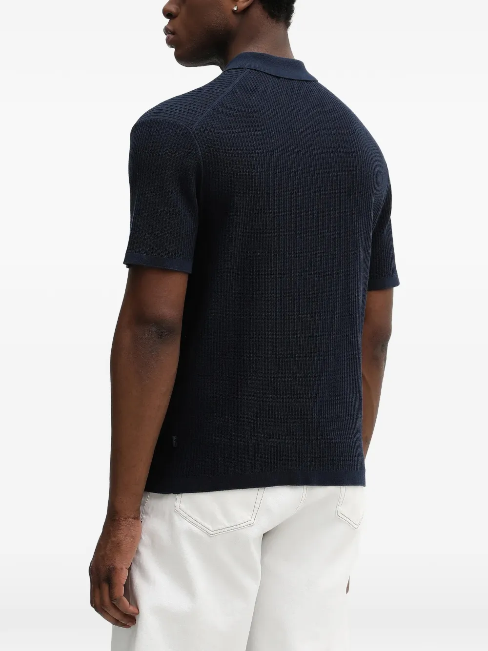 Michael Kors Ribgebreid poloshirt Blauw
