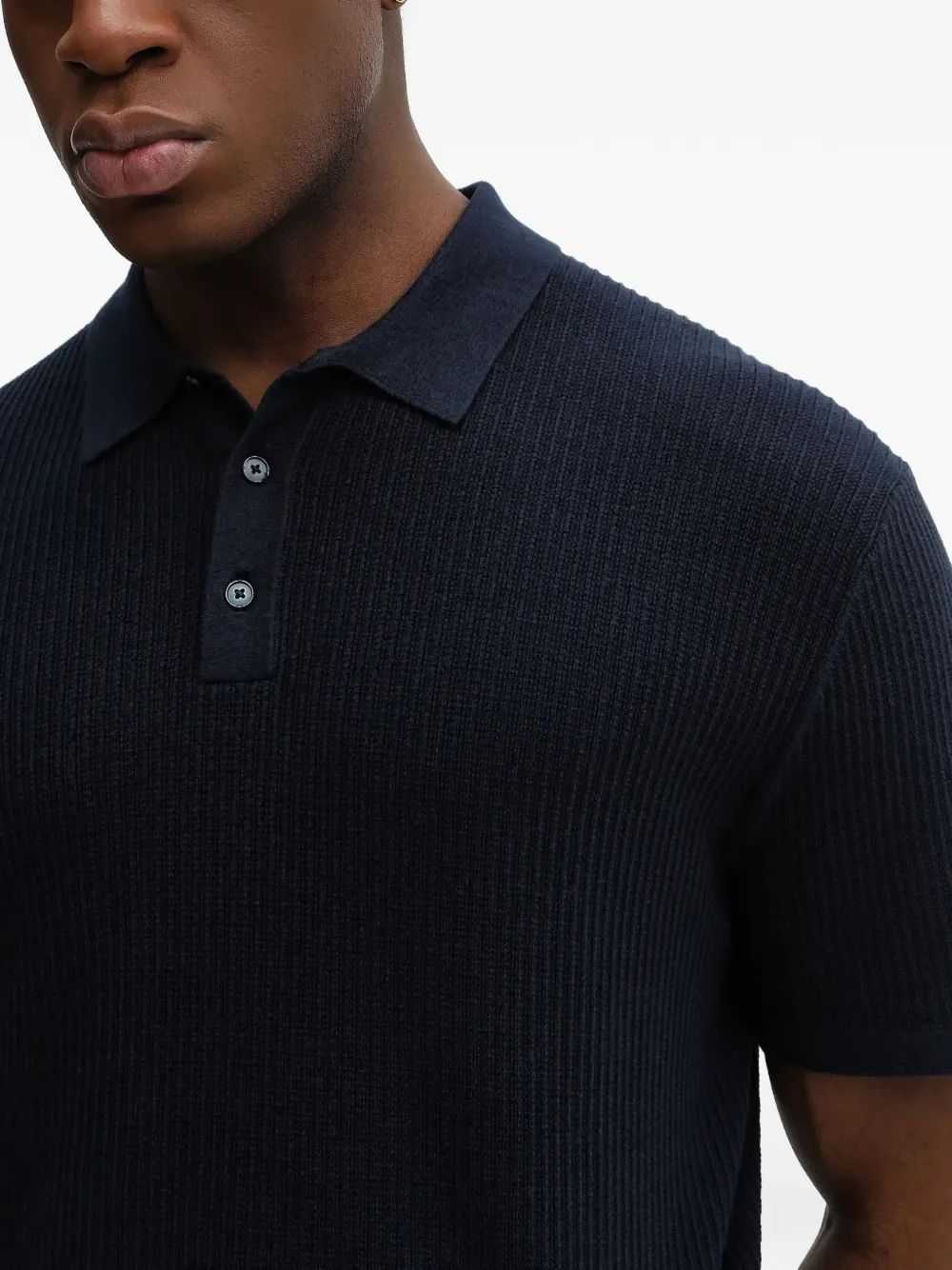 Michael Kors Ribgebreid poloshirt Blauw