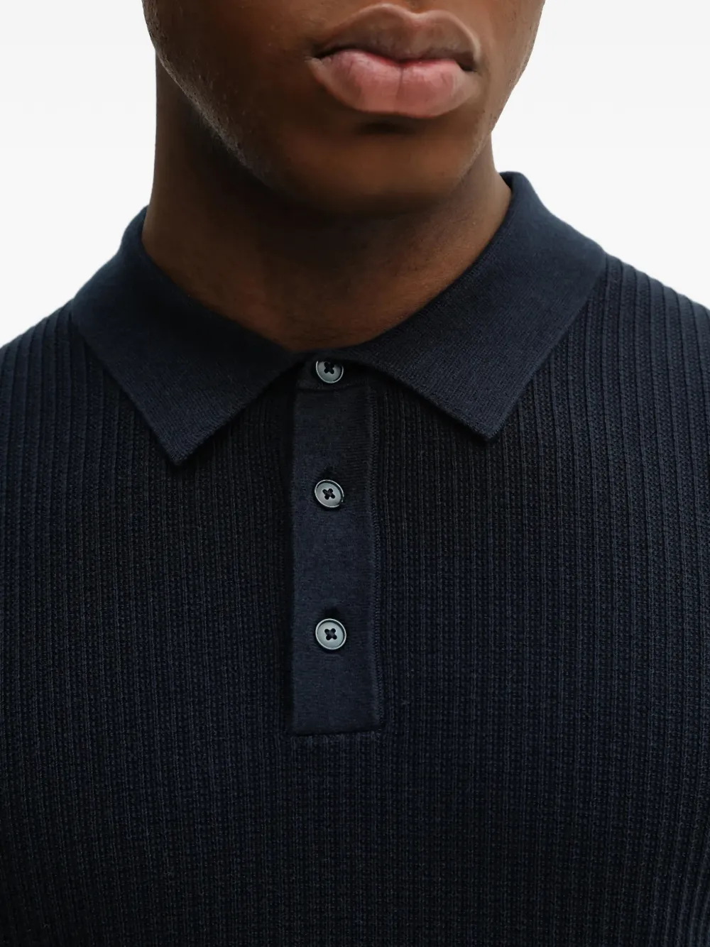 Michael Kors Ribgebreid poloshirt Blauw