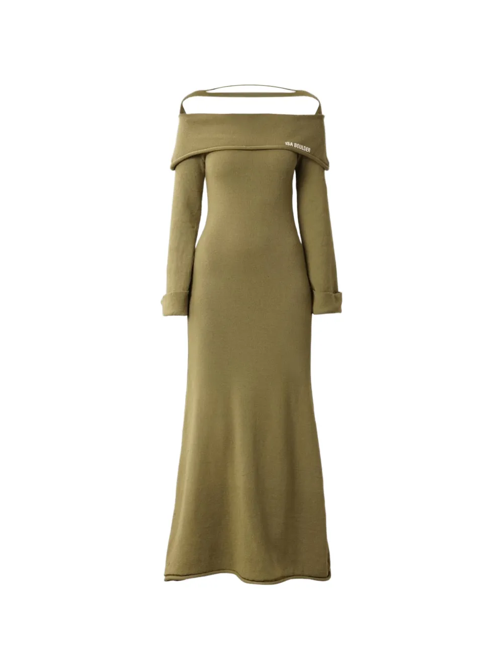 Isa Boulder off-shoulder long-sleeve maxi dress - Verde
