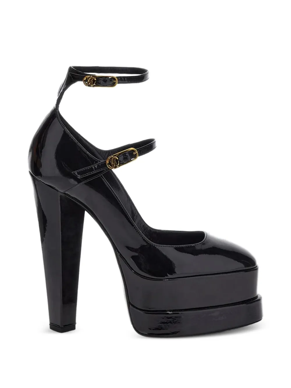 Roberto Cavalli Plateau-Pumps mit Schnalle - Schwarz