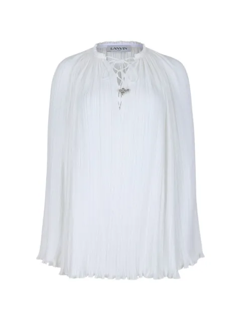 Lanvin pleated tie neck blouse
