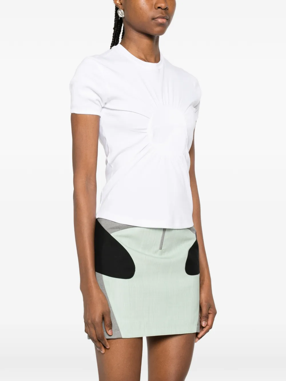  Coperni Crew-neck Ruched T-shirt - White 