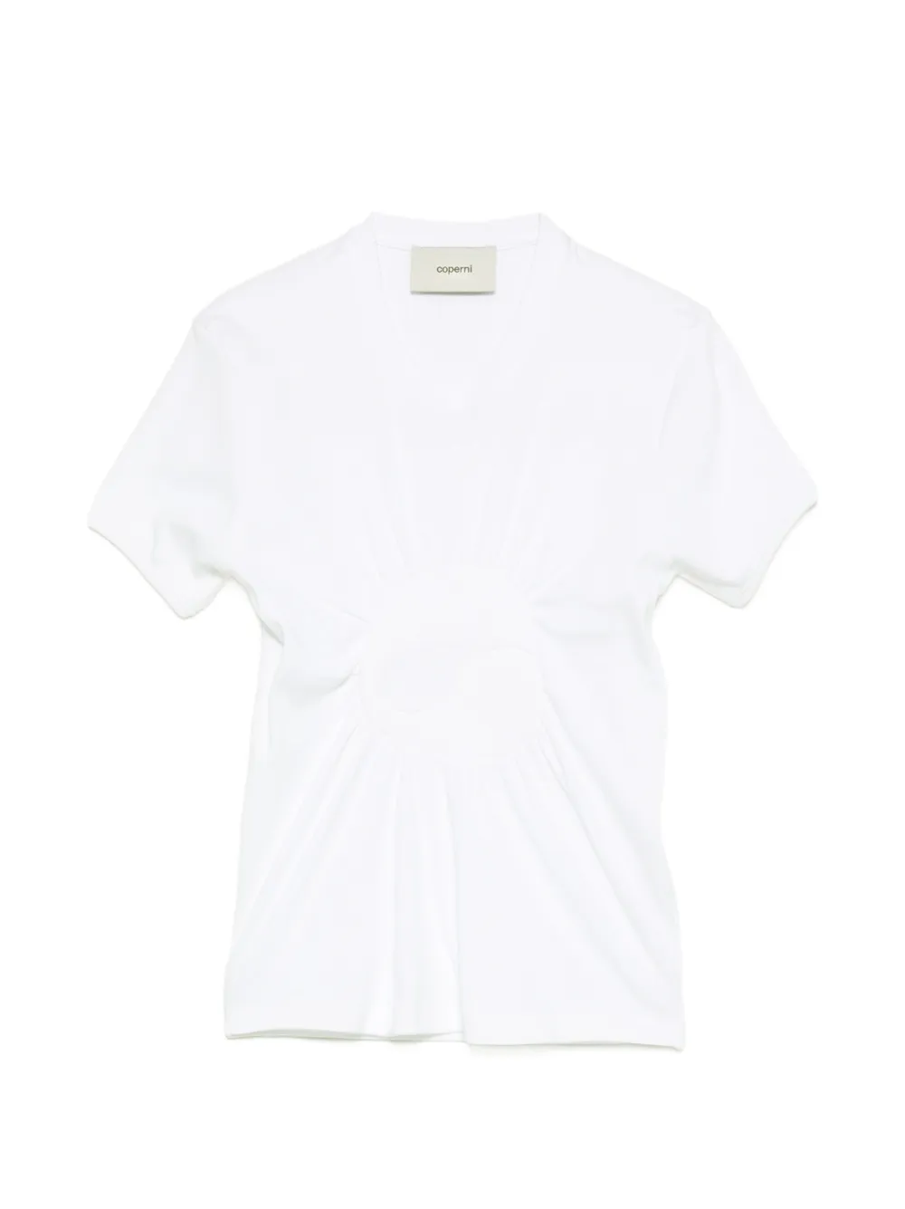 Coperni crew-neck ruched T-shirt - Weiß