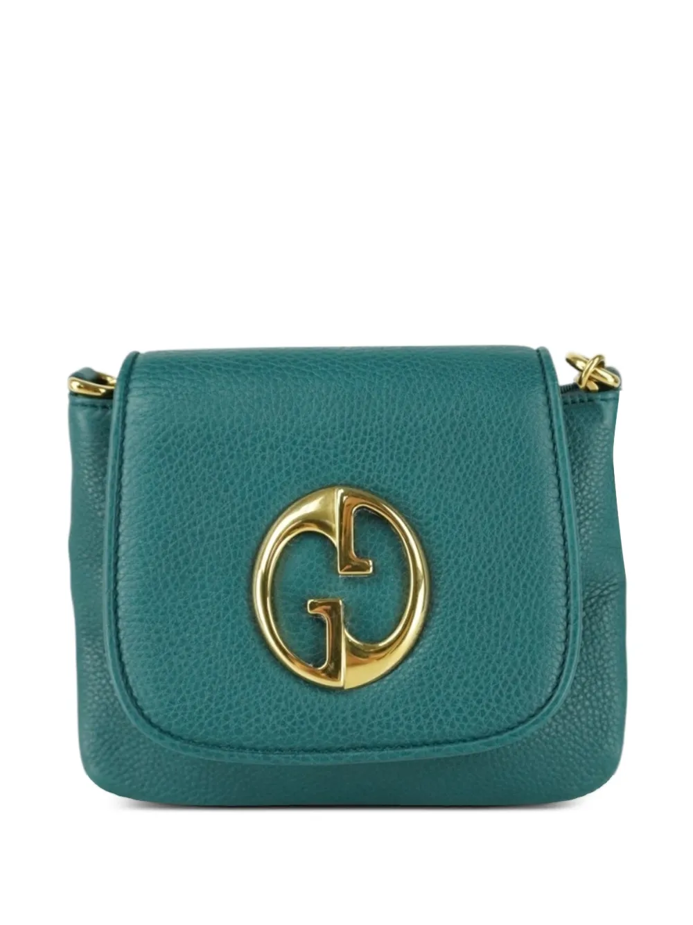 Gucci Pre-Owned Teal Borse pebbled logo bag - Blu