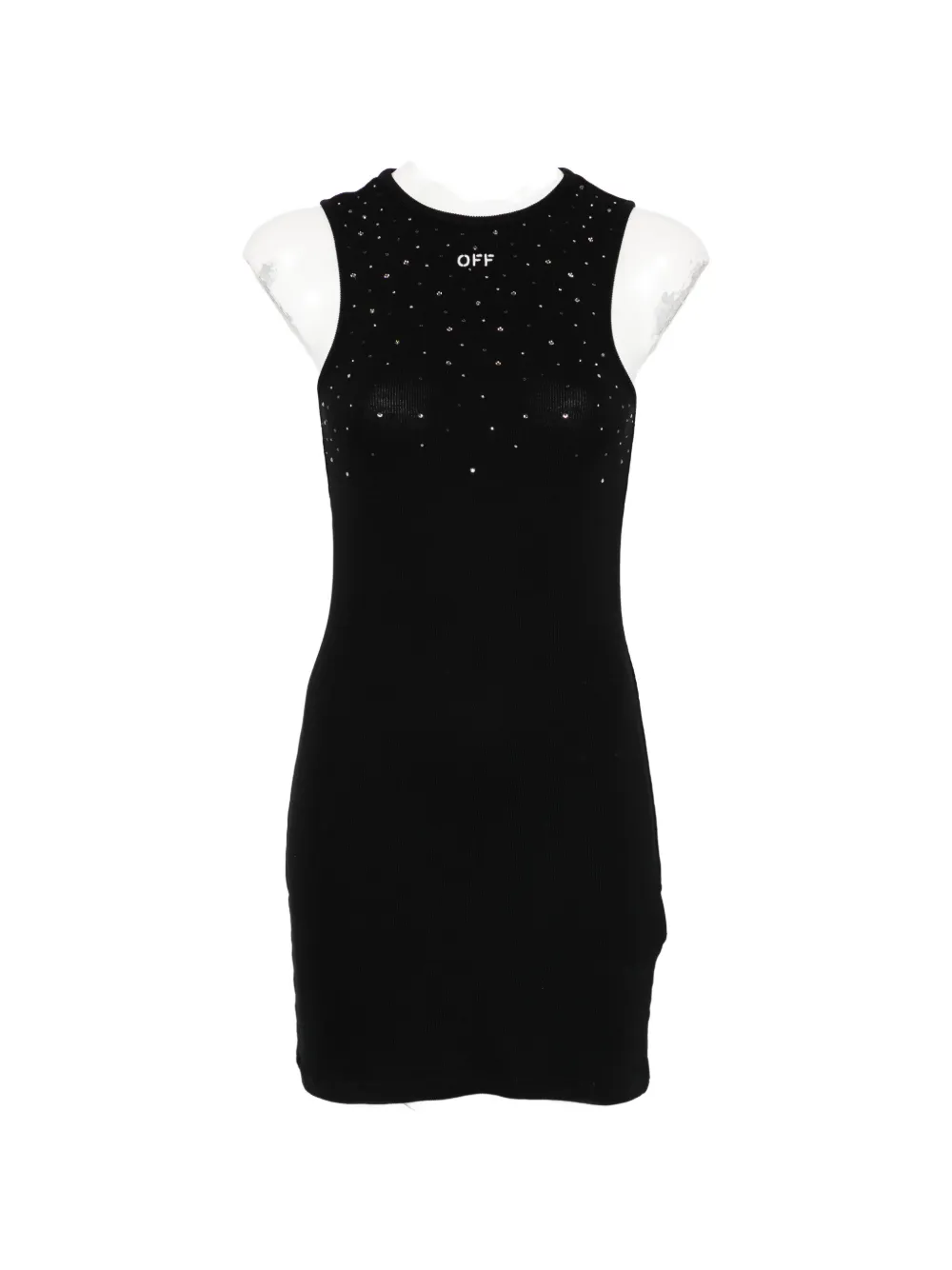 Off-White embellished fitted mini dress - Nero