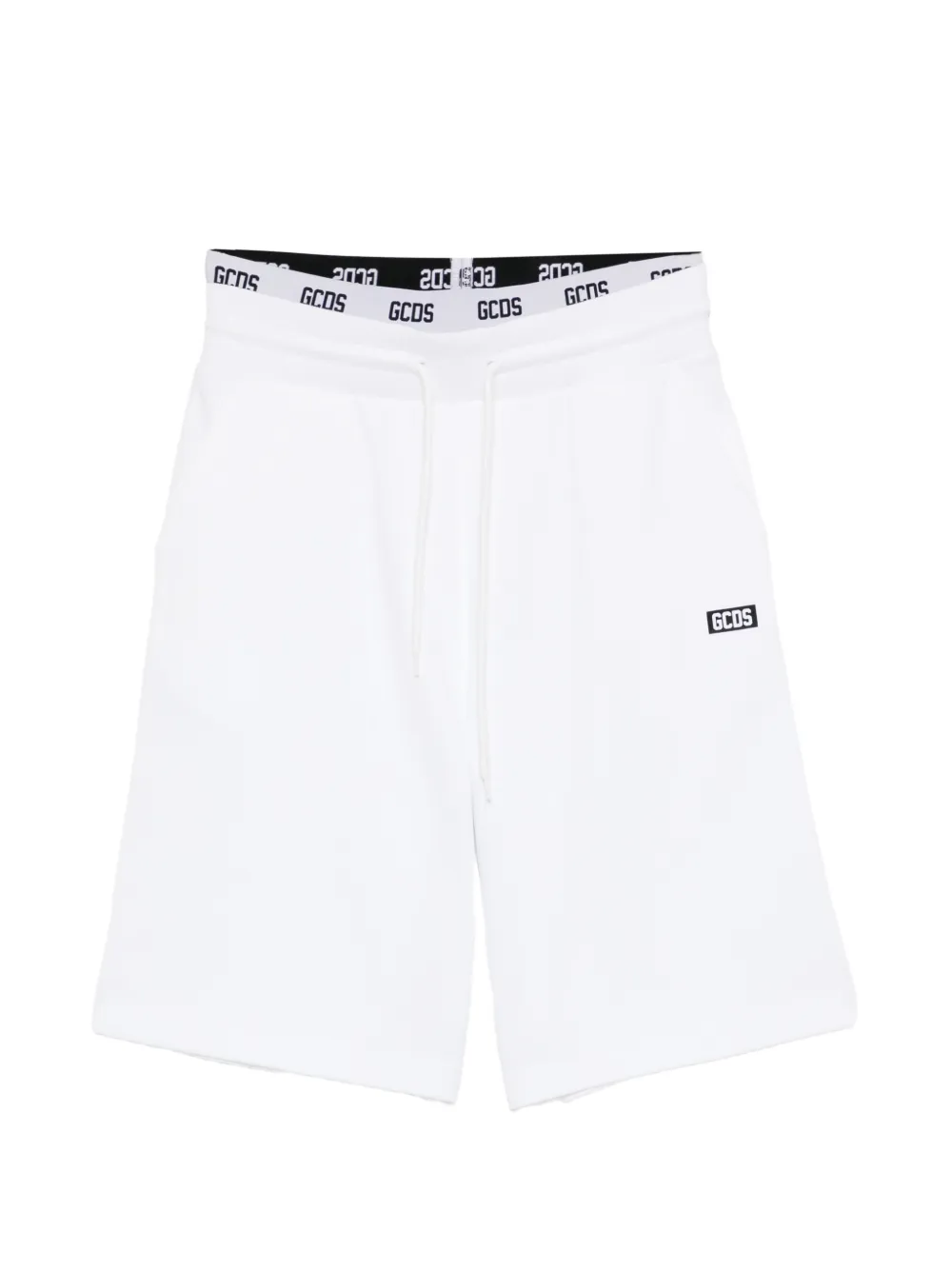 GCDS logo drawstring track shorts - Bianco