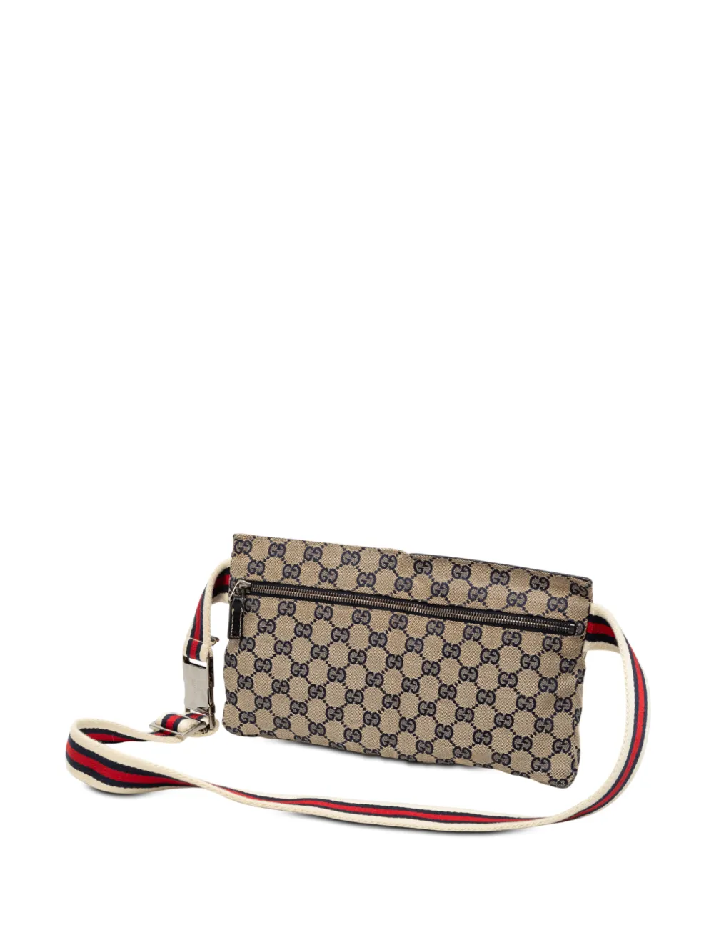 2000-2015 Gg Canvas Web Double Pocket Belt Bag