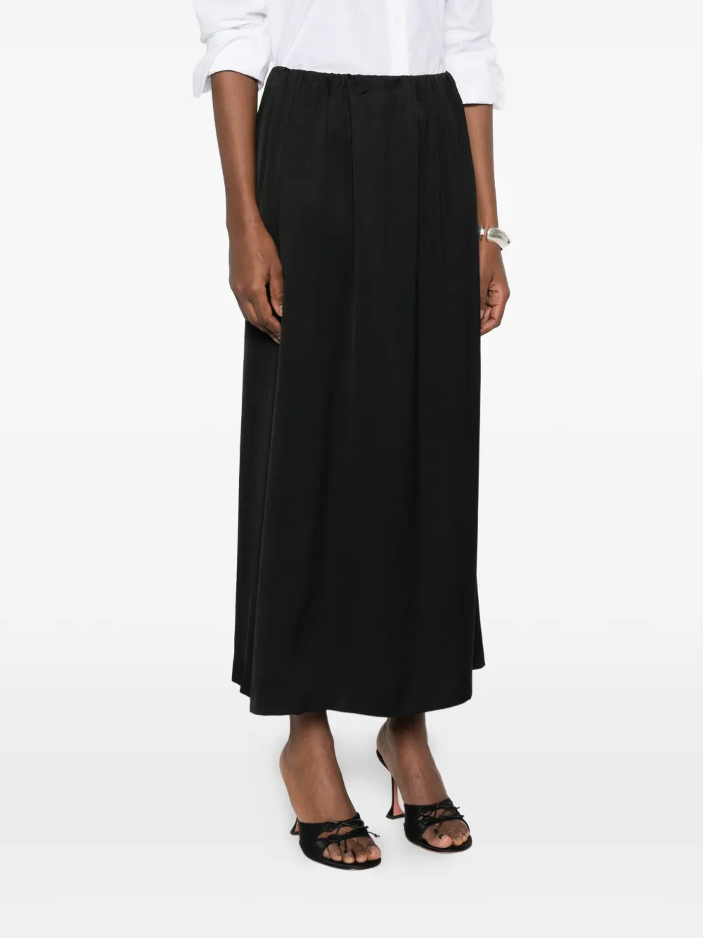 Idonea Gathered Midi Skirt