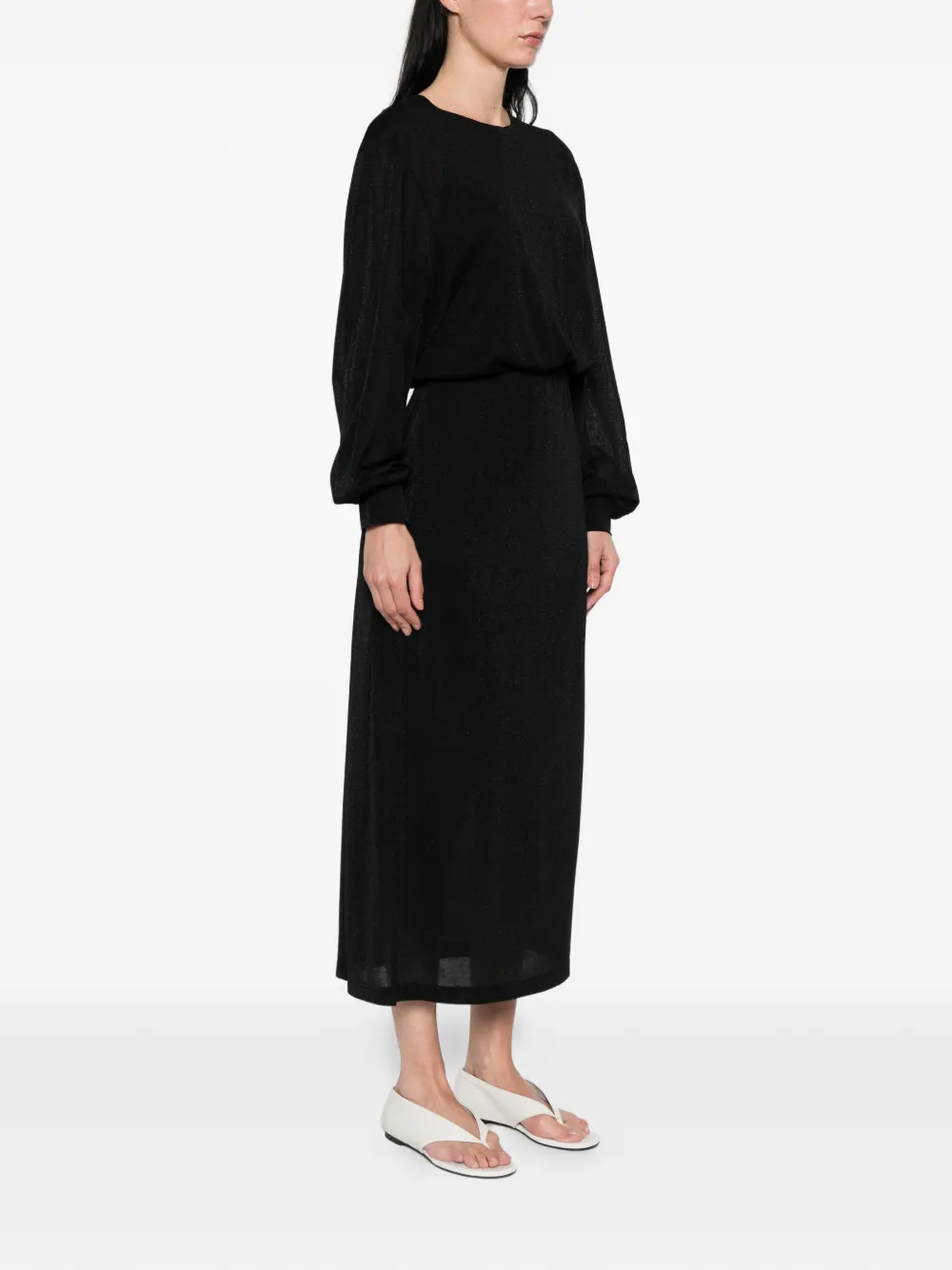 Drykorn Midi-jurk met lange mouwen Zwart