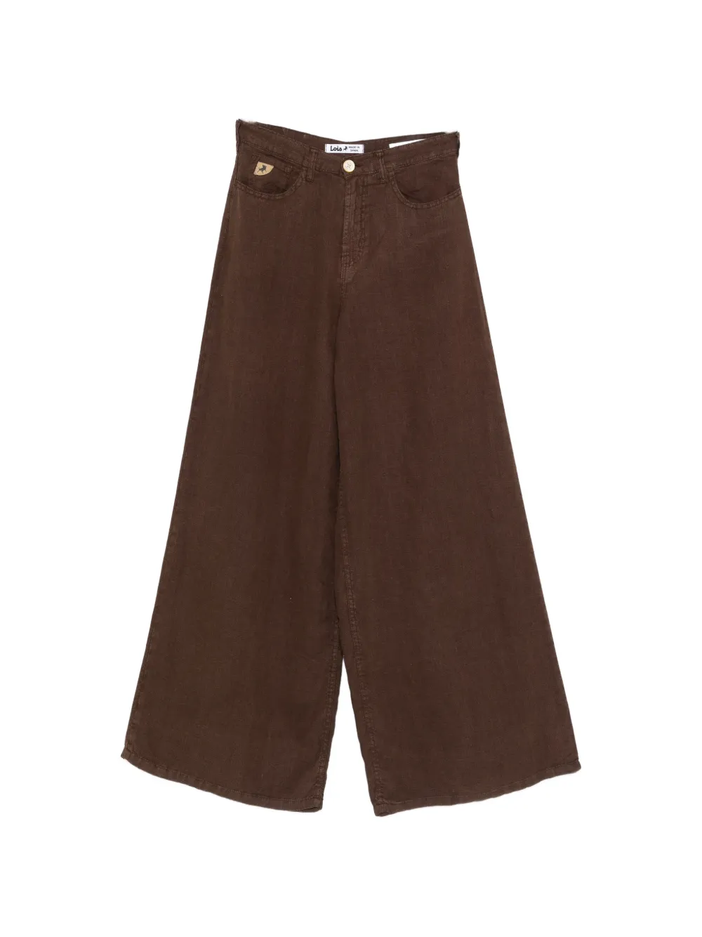 LOIS JEANS button wide-leg trousers - Marrone