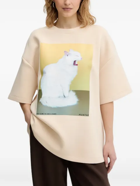 MUNTHE cat-print T-shirt
