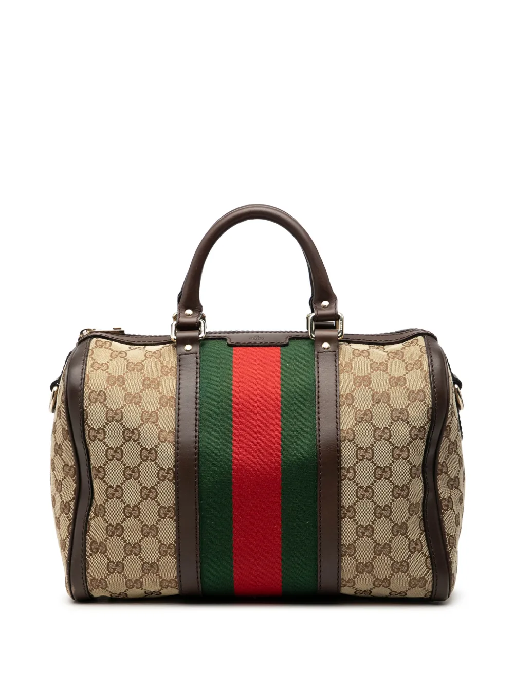 Gucci Pre-Owned 2000-2015 Medium GG Canvas Web Joy Boston Bag satchel - Marrone