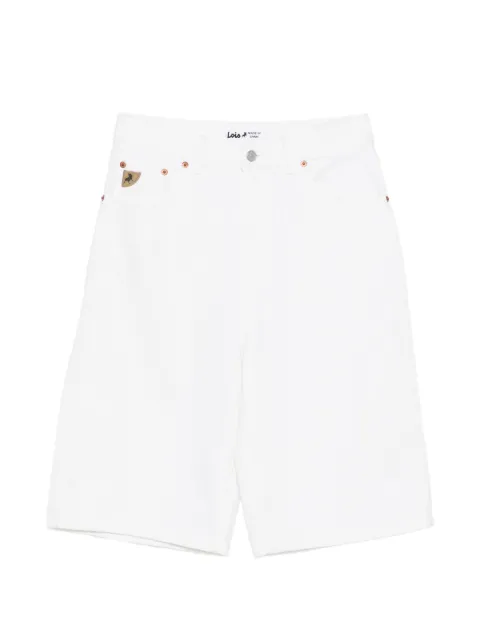 LOIS JEANS Camille logo patch shorts