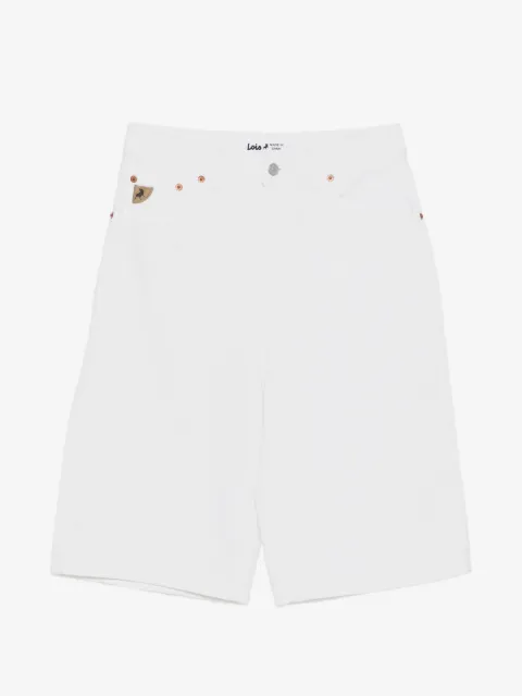 LOIS JEANS Camille logo patch shorts