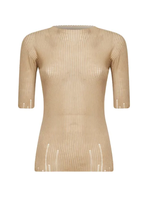 Uma Wang ribbed scalloped wool T-shirt