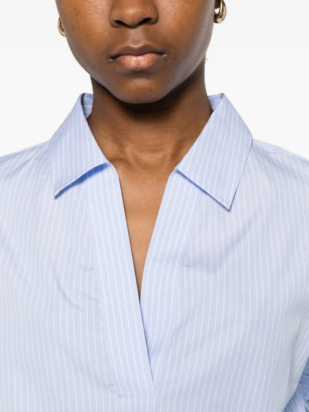 FRAME Gestreepte blouse met V-hals Blauw