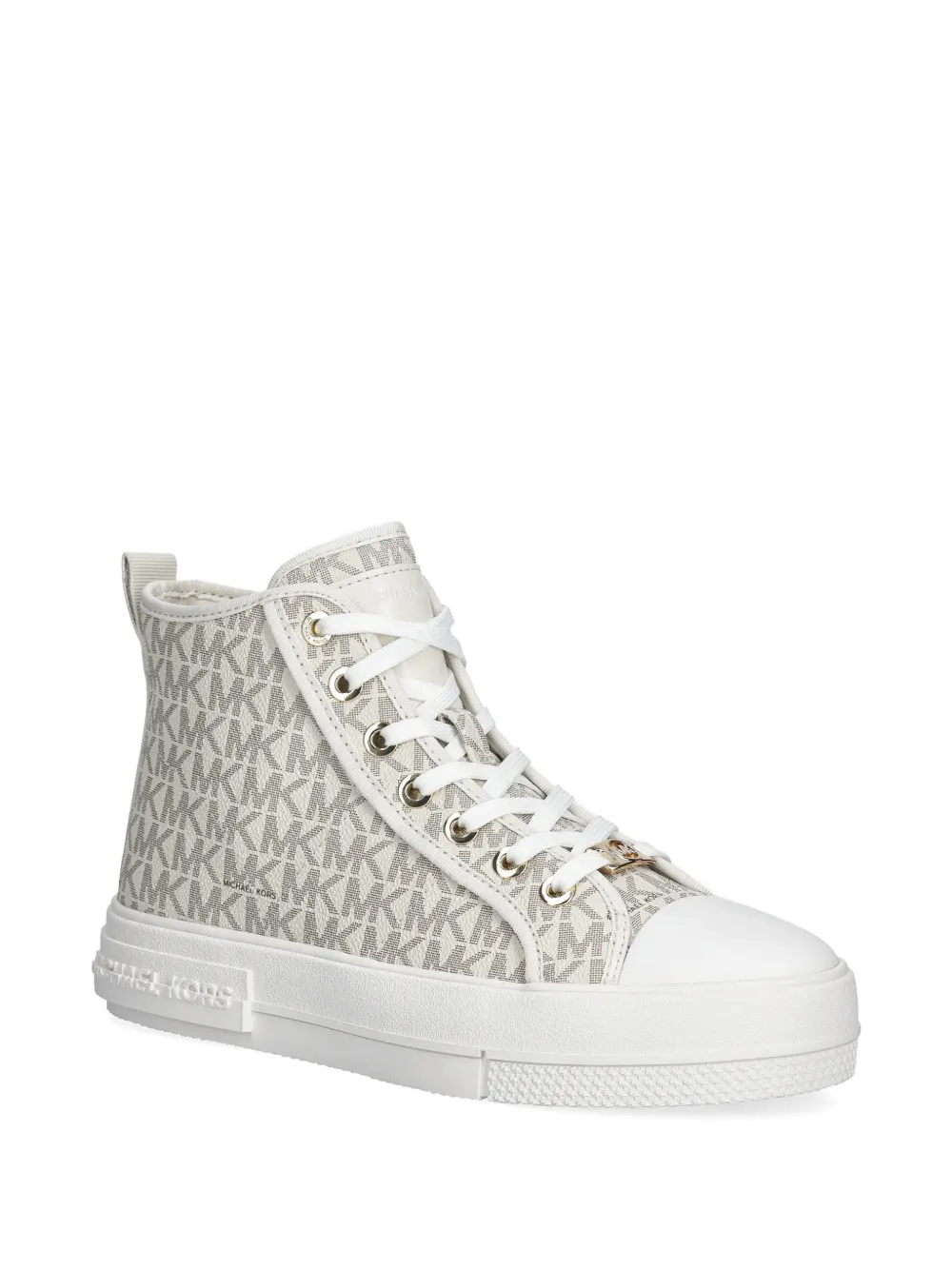 Michael Kors Evy high-top sneakers met monogram Beige