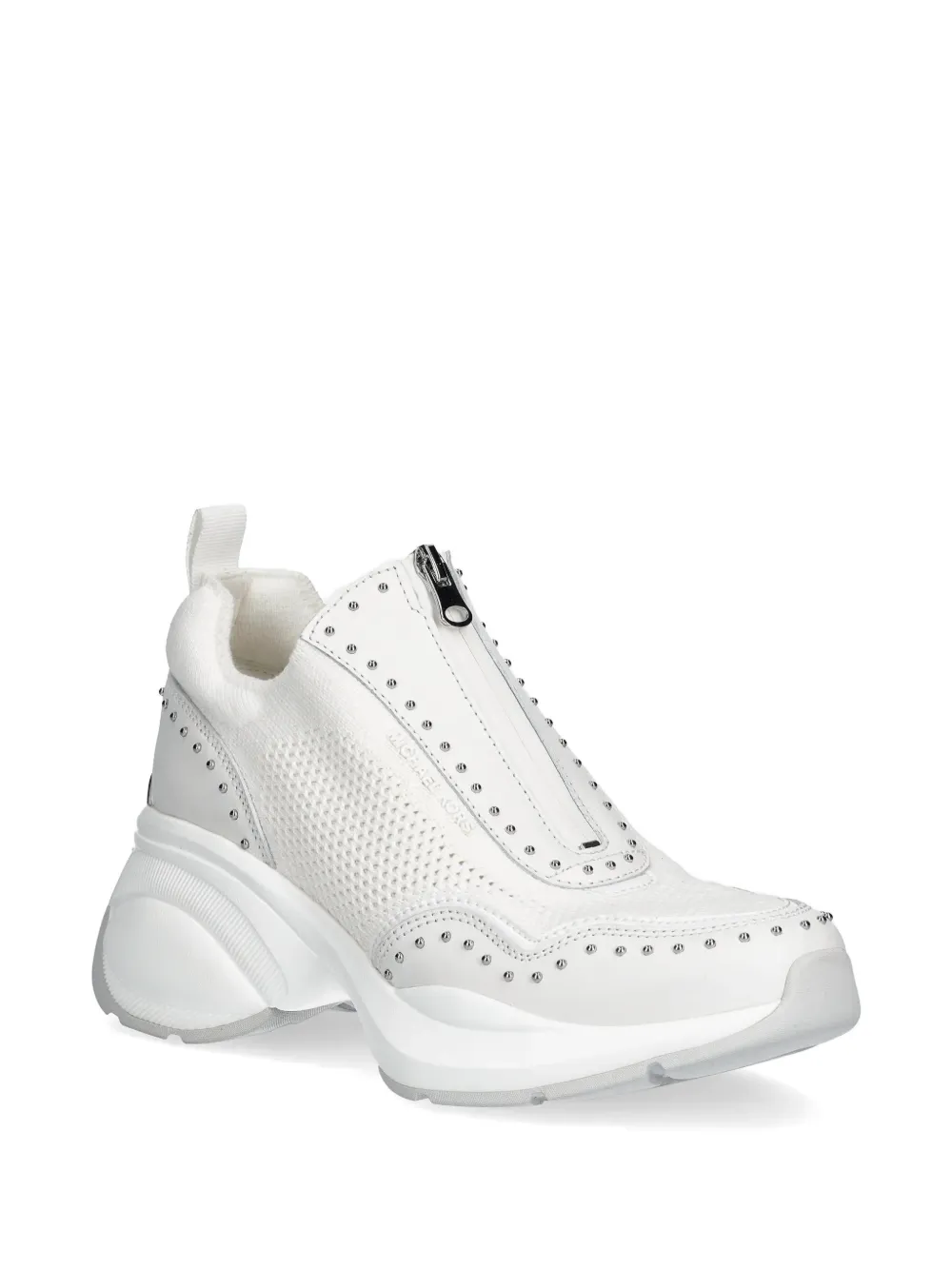 Michael Kors Zuma sneakers met studs en rits Wit