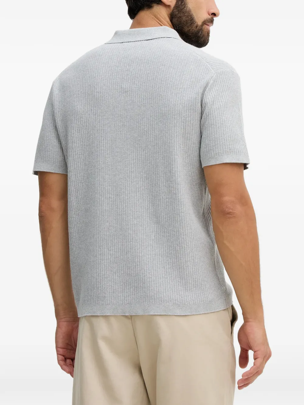 Michael Kors Ribgebreid poloshirt Grijs
