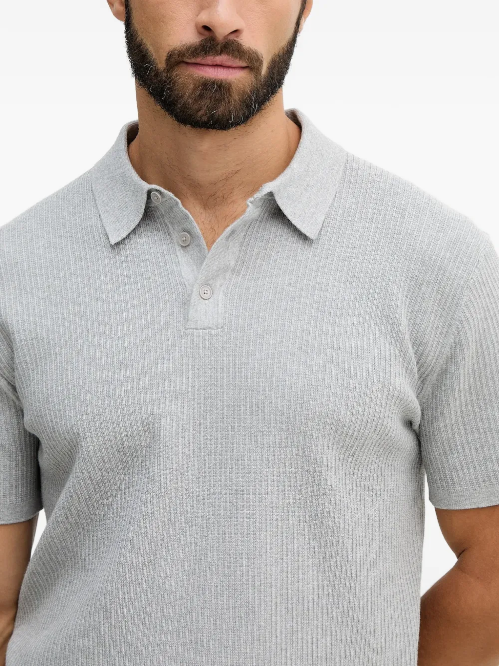 Michael Kors Ribgebreid poloshirt Grijs