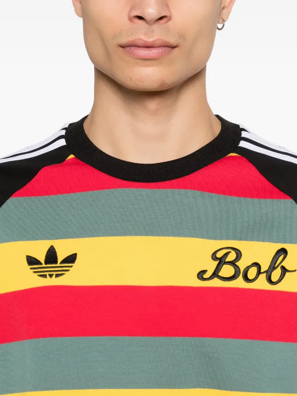 Adidas Bob Marley Originals Striped T-shirt | Black | FARFETCH