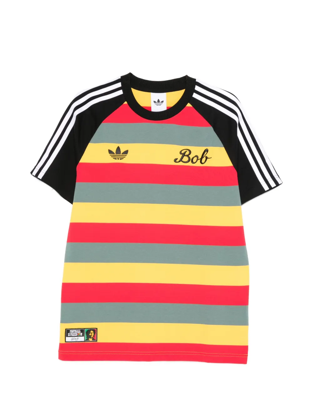 adidas Bob Marley Originals striped T-shirt - Nero