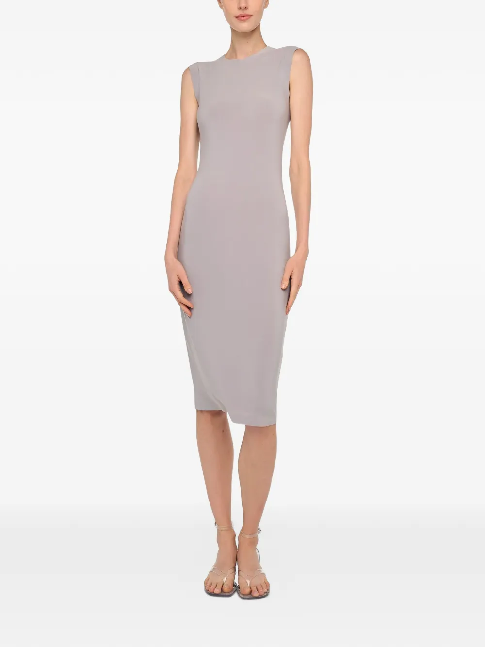 Norma Kamali midi sleeveless dress - Grigio