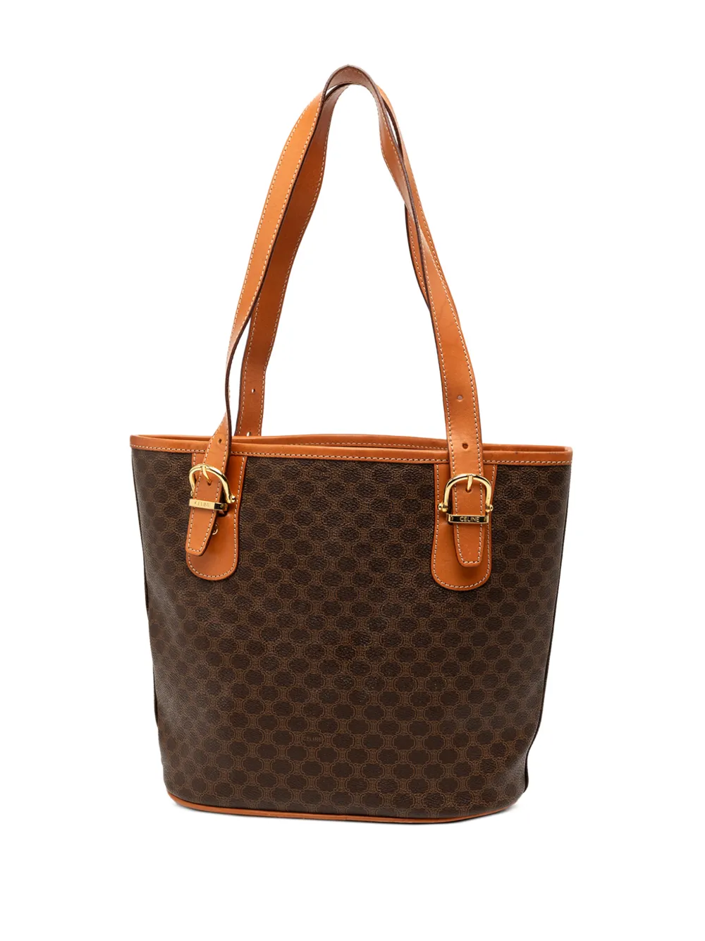  Celine Pre-owned 1996 Macadam Coated Canvas Tote Bag - Brown 