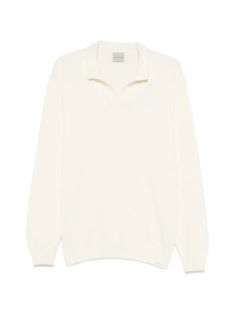 Paul & Shark V-neck collared sweater - Toni neutri